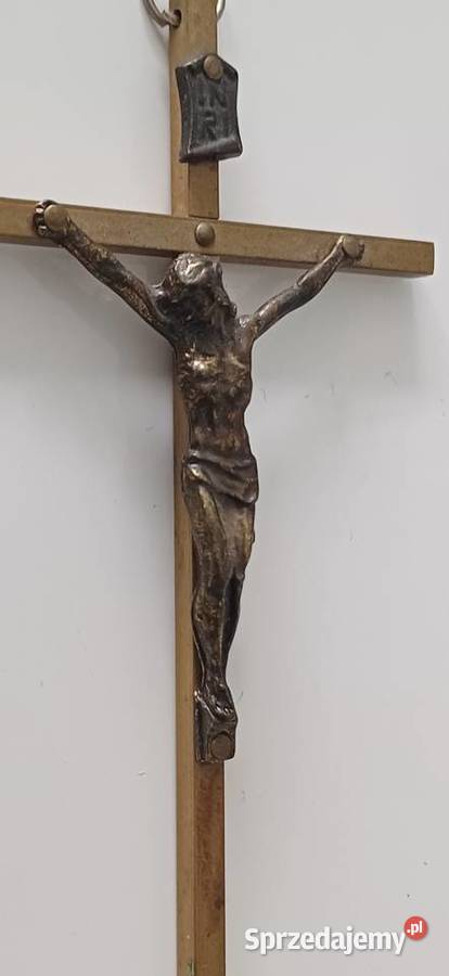Stary mosiężny krzyż na ścianę mazowieckie Warszawa