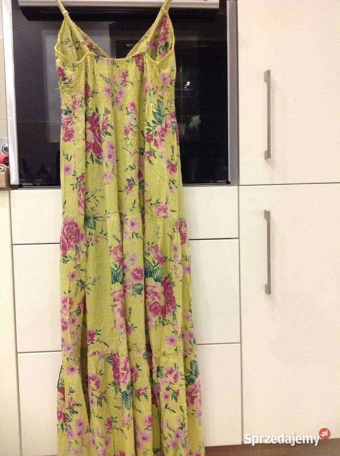 Długa Sukienka Letnia Damska Made in Italy XSS Kwiatki Nowa Sól