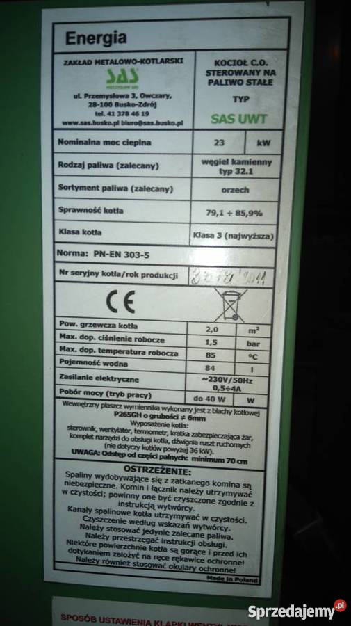 Piec sterowany SAS UWT 23 kW Kraków