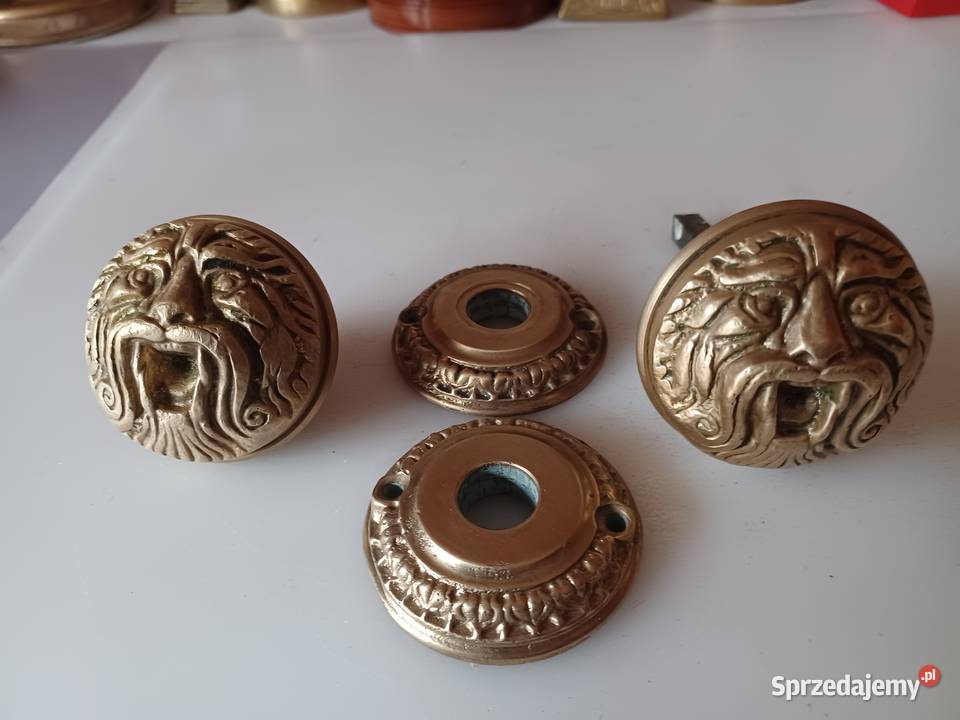 Komplet klamek gałek obrotowych Mosiądz Kolekcja Poznań sprzedam