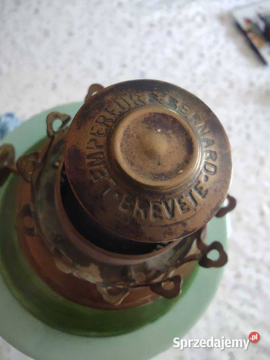 Antyk lampa naftowa LB ręcznie malowana Belgia Gniezno