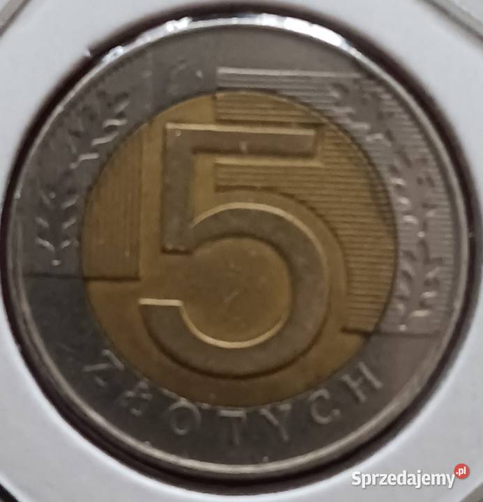 5 złotych 1996 r destrukt mennicy przesunięcie Konin
