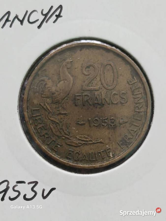 20 Franków Francja 1953 r wielkopolskie Konin