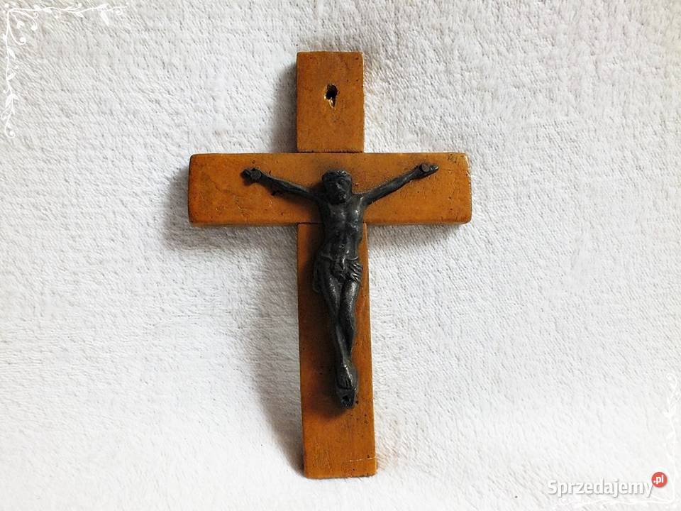 Stary Krzyż z ciemnego drewna do powieszenia Żary sprzedam