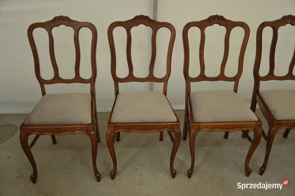 krzesła ludwikowskie komplet 6 krzeseł Poddębice sprzedam