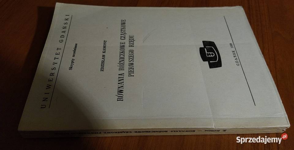 Równania różniczkowe cząstkowe pierwszego rzędu Gdańsk