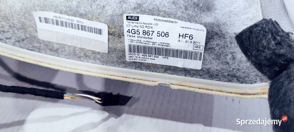 PODSUFITKA AUDI A6 C7 SEDAN 4G5867506 HF6 Przystajń