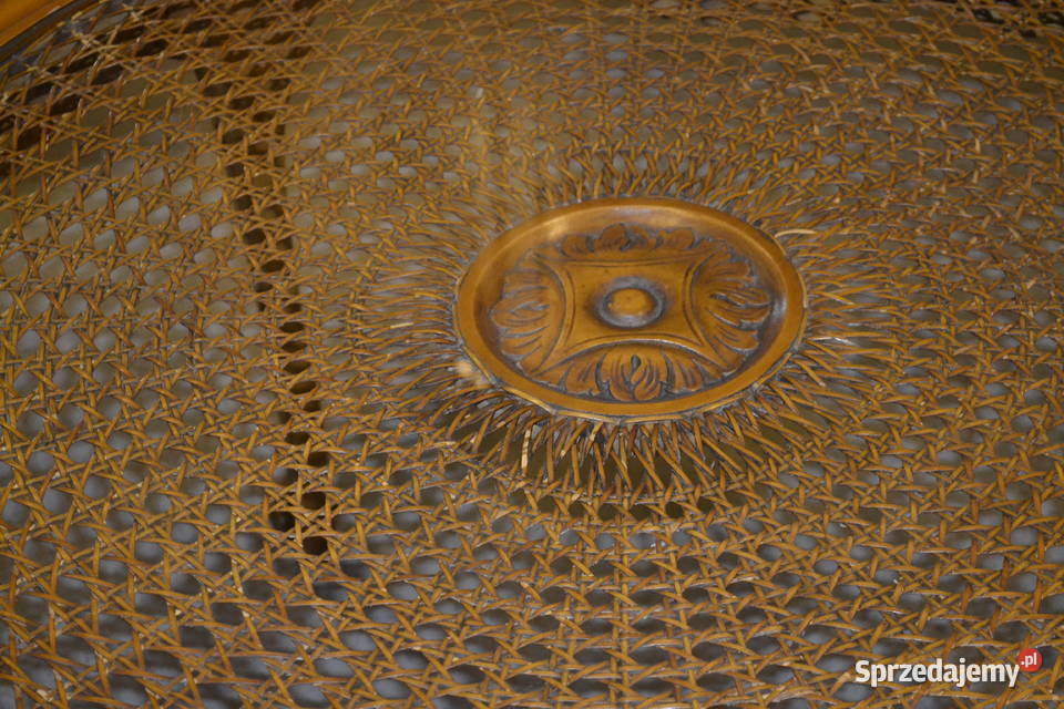 stolik ludwikowski rafia szkło