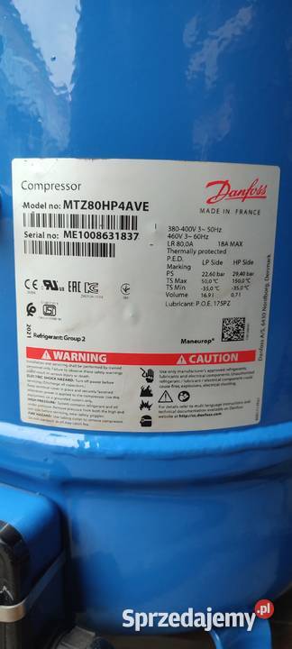 MTZ80HP4AVE Danfoss Maneurop Sprężarka sprzedam