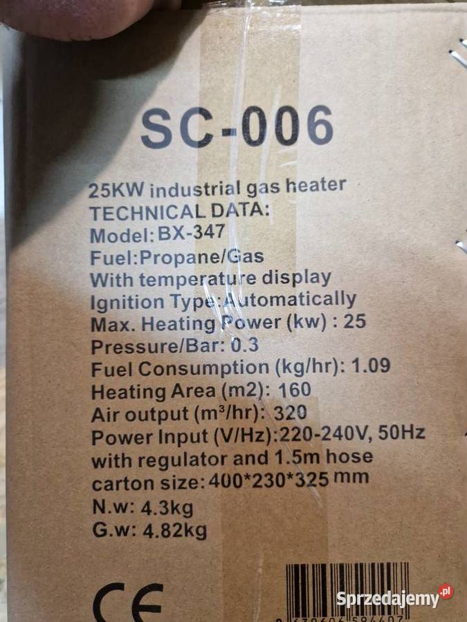 Nagrzewnica Dmuchawa Gazowa Termostat 25 kW LCD Głogowa