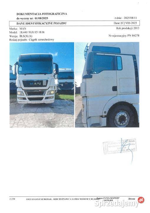 Syndyk sprzeda ciągnik siodłowy MAN diesel Konin