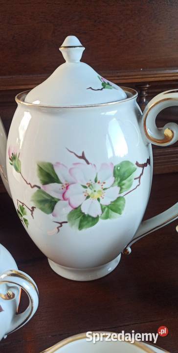 Serwis do kawy Kwiaty jabłoni Epiag Made in Porcelana i szkło Gdańsk sprzedam