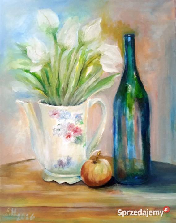 Obraz olejny Martwa natura z tulipanami Barlinek