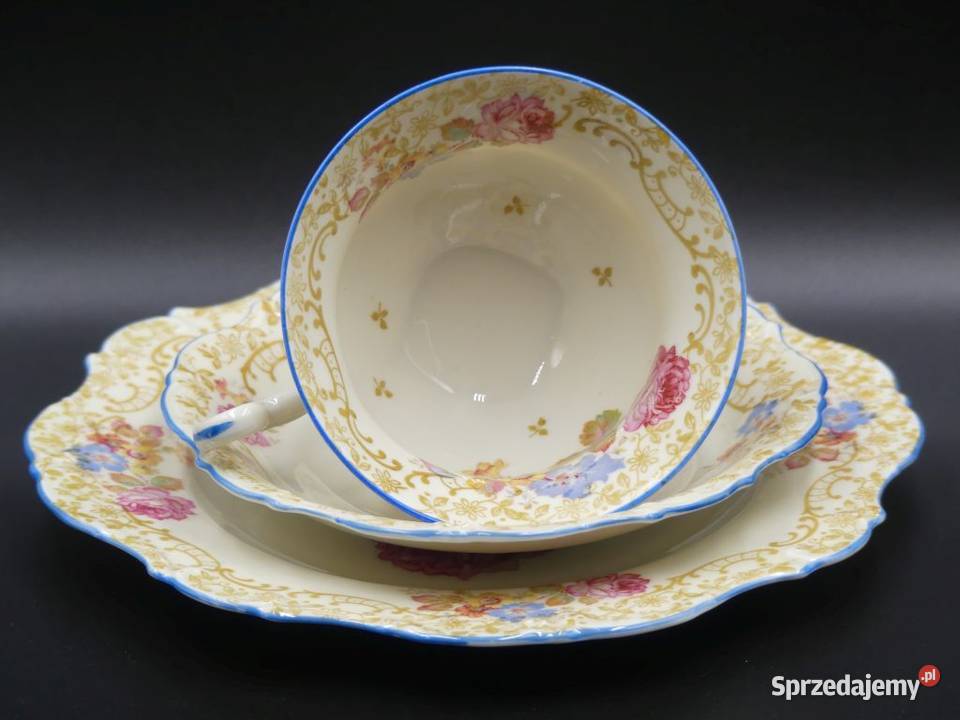 Urokliwe trio Tułowice Tillowitz stan witrynowy Porcelana i szkło wielkopolskie Poznań