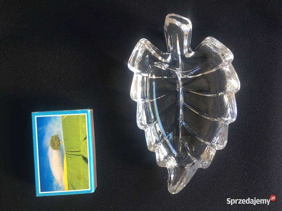 Szklany liść patera szklana na biżuterię sprzedam