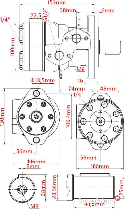 Silnik Hydrauliczny BMR SMR OMP 125 3 ALSG2 GR2 Pozostałe