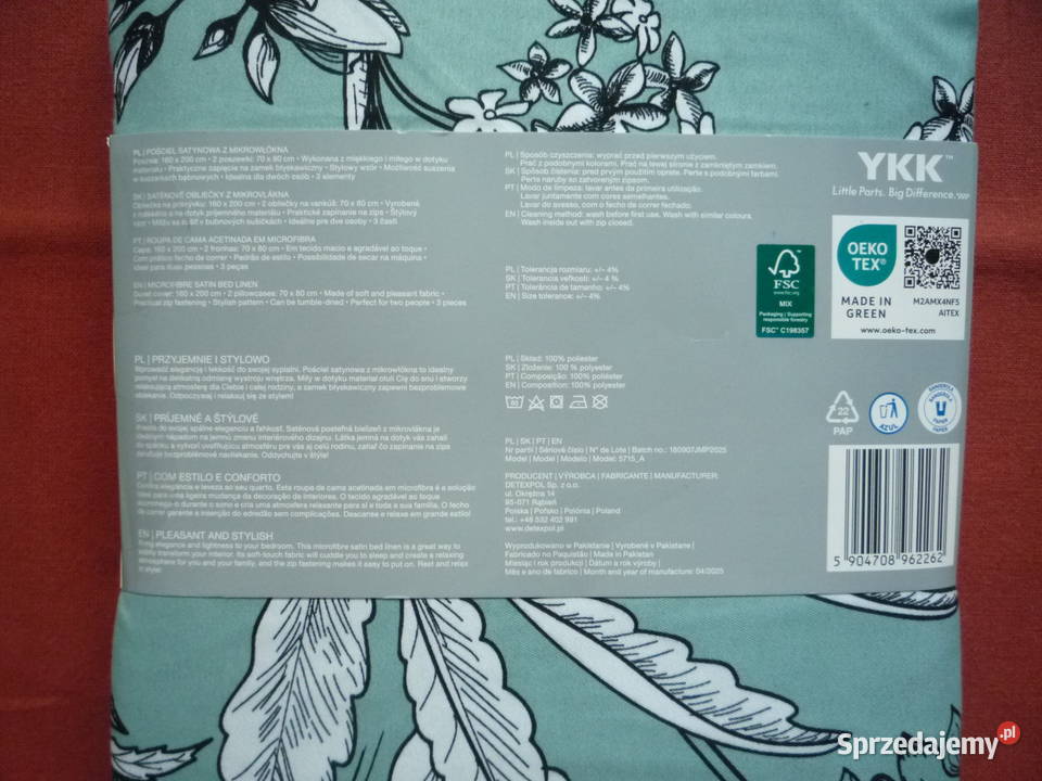 Smukee nowa zielona pościel satynowa mikrowłókno Komplety pościeli zachodniopomorskie Szczecin