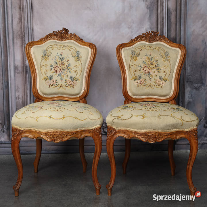 ARTexpert Para zdobionych krzeseł Ludwik do