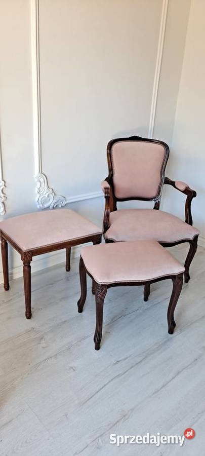 Stylowy fotel kwiaty Ludwik Ludwikowski 89cm Szczecin