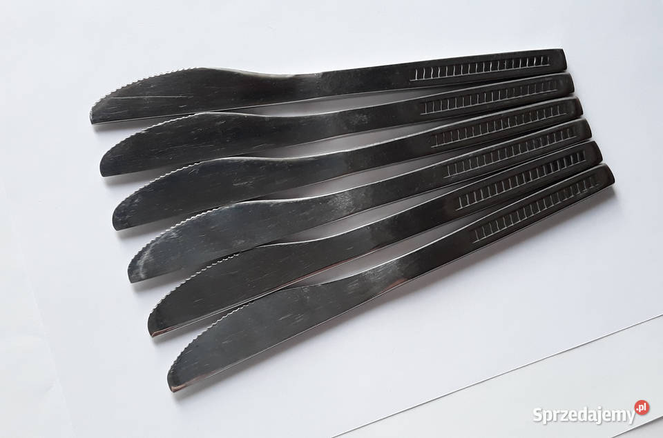 Noże obiadowe KRATKA Polwid sztućce PRL Dąbrowa Górnicza