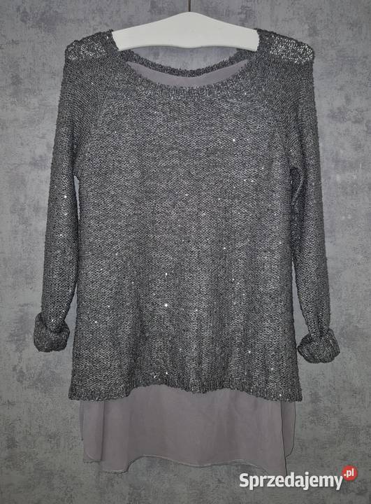 Sweter damski srebrna nitka 38M Łódź sprzedam