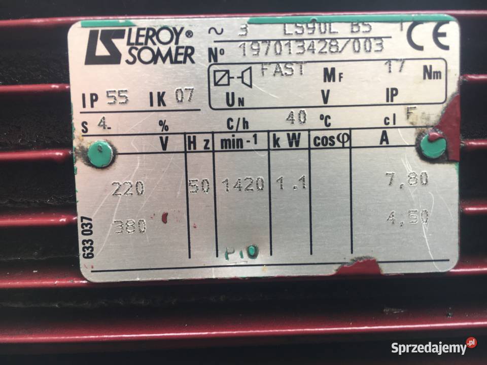 silnika z reduktorem firmy Leroy Somer cb 2303 Otwock