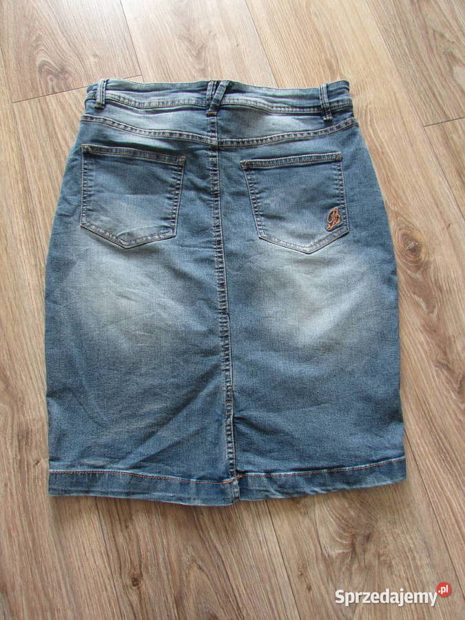 spódnica jeansowa 40 L Beloved jeans haft róża Kraków