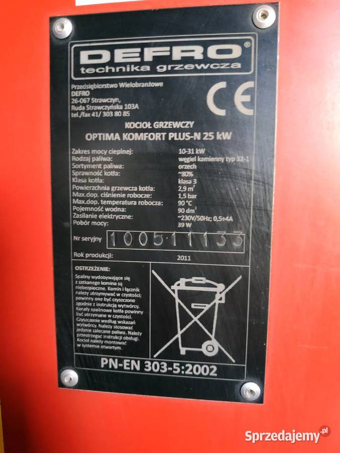 Kocioł Defro Optima Komfort Plus 25kw