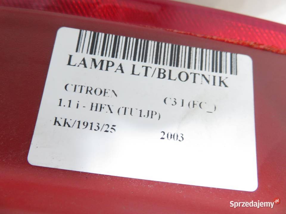 LAMPA LEWA TYLNA CITROEN C3 I