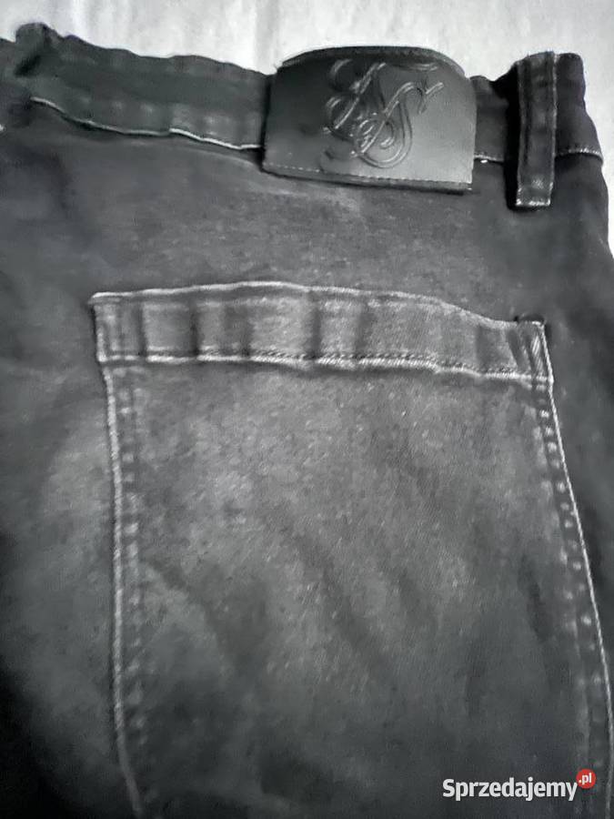Czarne męskie jeansy skinny SIKSILK r L 2 mazowieckie Sochaczew
