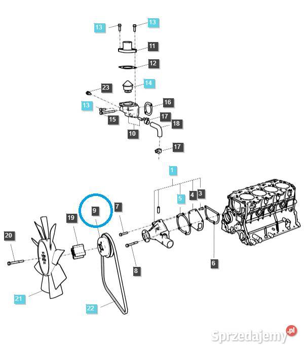 Koło pasowe pompy wody EGQ135 LS Tractor Tajęcina