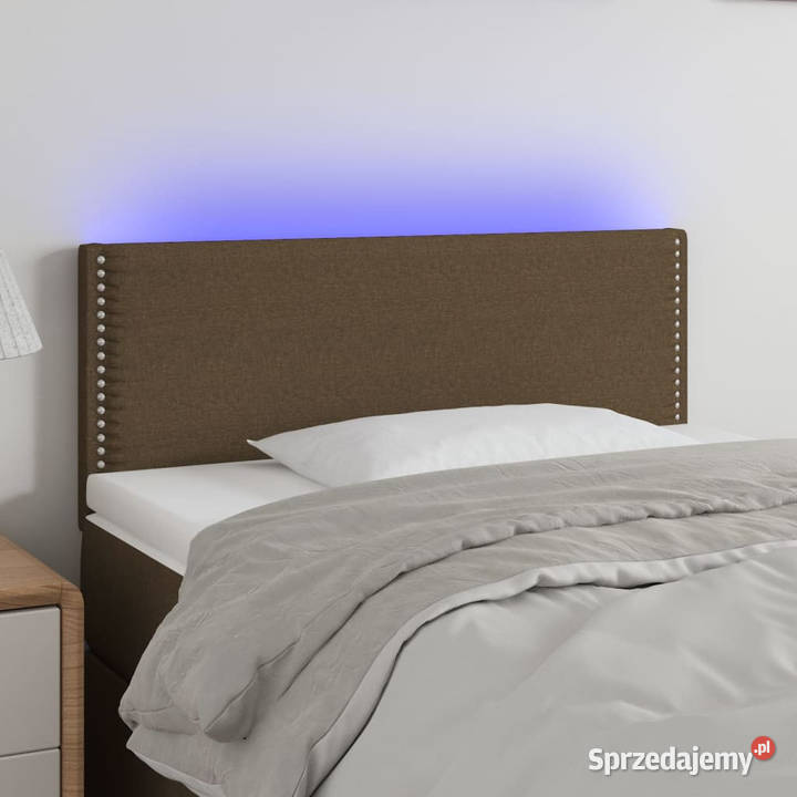 Zagłówek do łóżka z LED ciemnobrązowy 100x5x7888 mazowieckie Warszawa