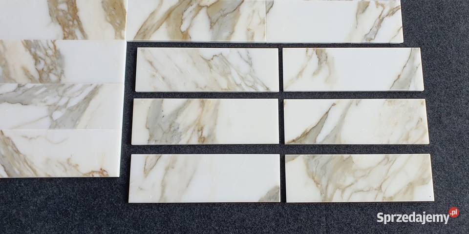 Mozaika Bianco Calacatta Gold Bricks Cegiełka Bielawa