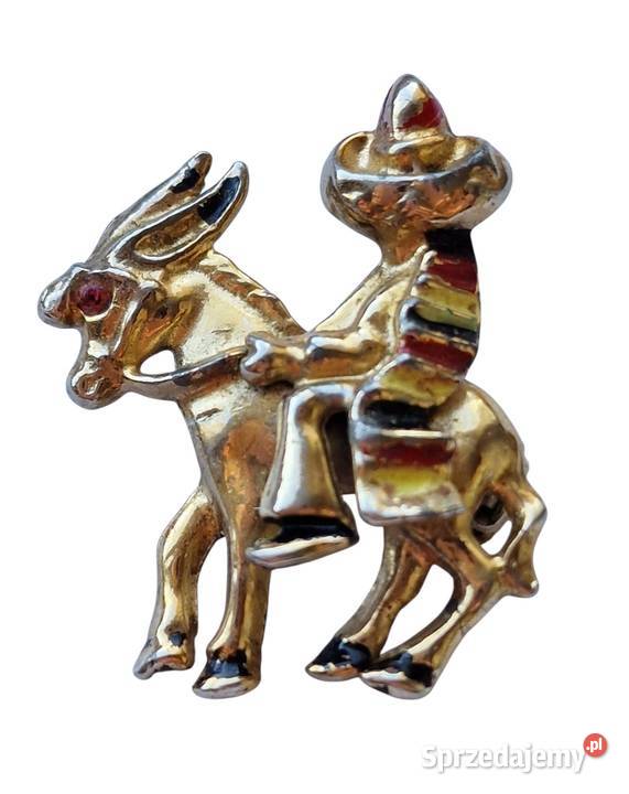 VINTAGE BROSZKA Z OSIOŁKIEM BURRO MEXICAN DONKEY Częstochowa