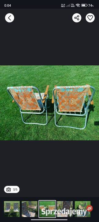 Fotele składane PRL vintage Markowa