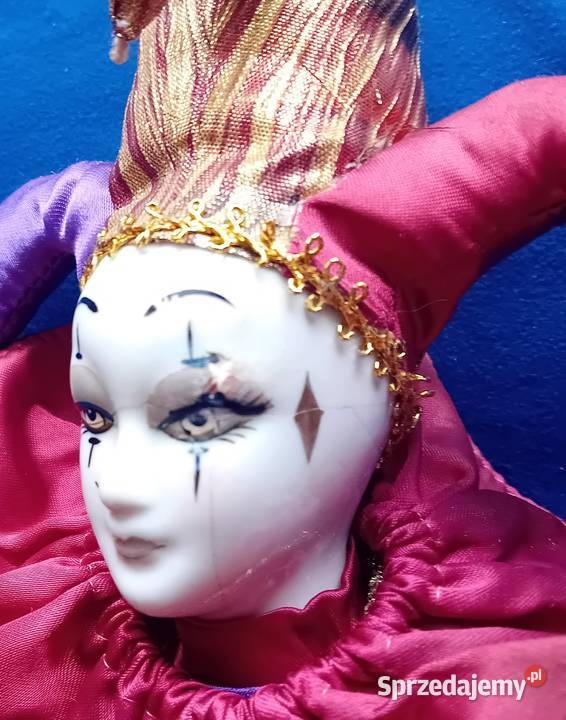 Dwie weneckie lalki porcelanowe typ Arlekin wielkopolskie Koźminek sprzedam