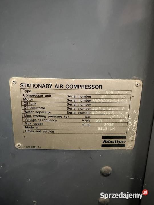 Kompresor śrubowysprężarka śrubowa Atlas Copco Narzędzia warsztatowe sprzedam