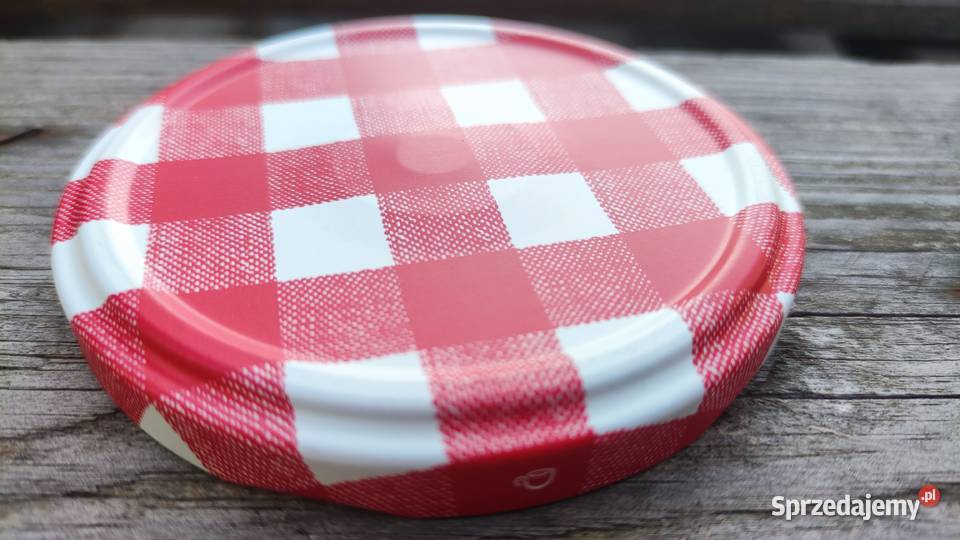 Zakrętki do słoików Kratka Czerwona Matowa z wielokolorowy łódzkie Łódź