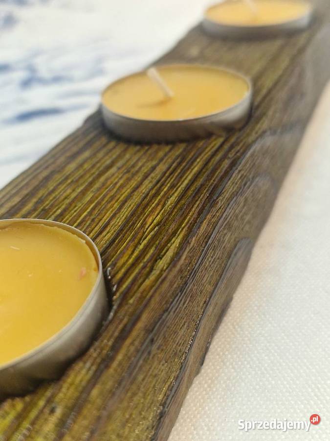 Świecznik Shou Sugi Ban drewno świerkowe Sępopol