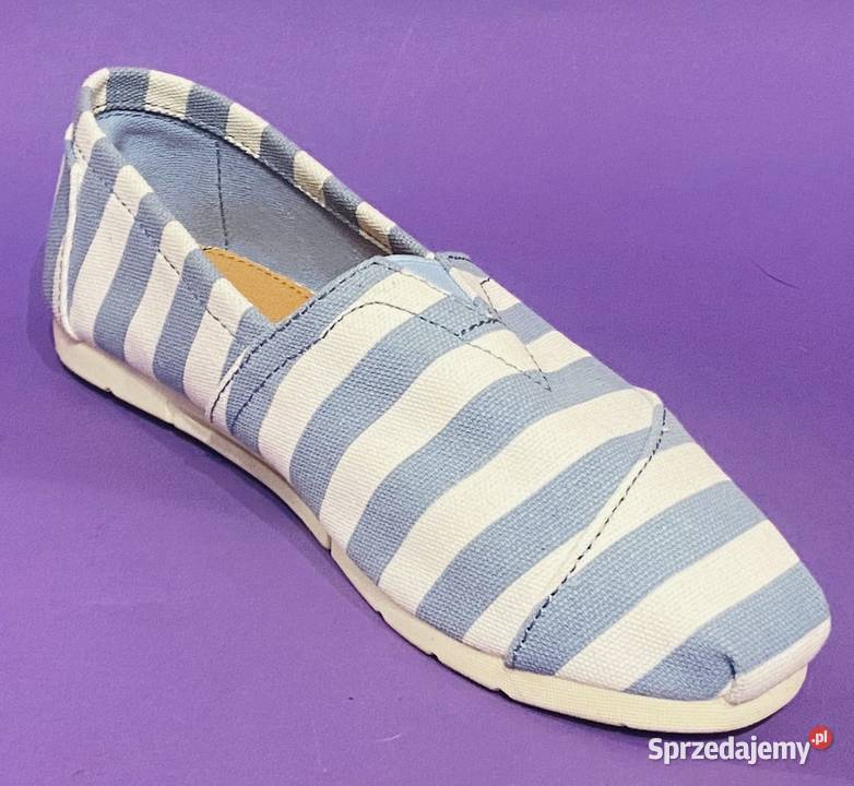 Damskie niebieskobiałe mokasyny rozmiar 36 niebieski Żyrardów