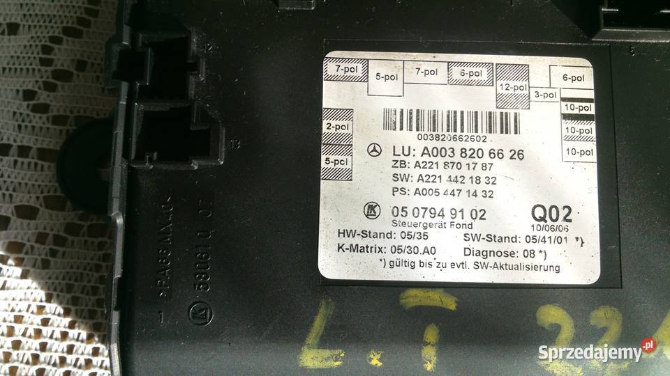 Moduły drzwi Mercedes W 221 A 0008700192 Tarnów sprzedam