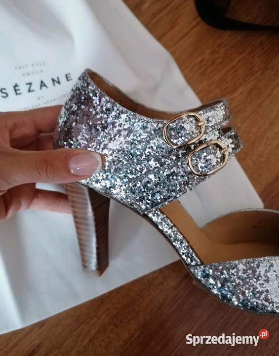śliczne srebrne czółenka 37 Sezane Lublin sprzedam