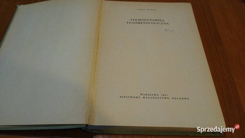 Termodynamika fenomenologiczna Józef Werle pomorskie Gdańsk