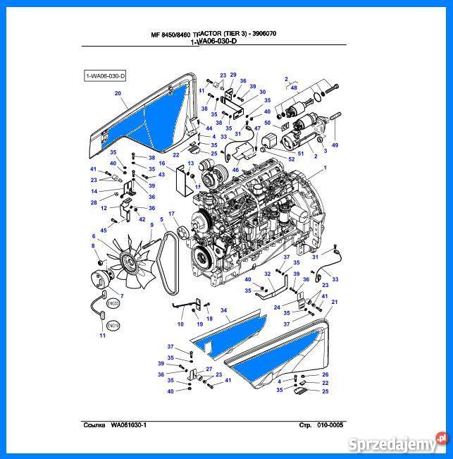MF 8450 8460 8470 8480 ciagnik katalog czesci Kielce sprzedam