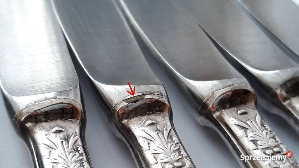 Posrebrzane noże obiadowe wz ROMAŃSKI Hefra Dąbrowa Górnicza