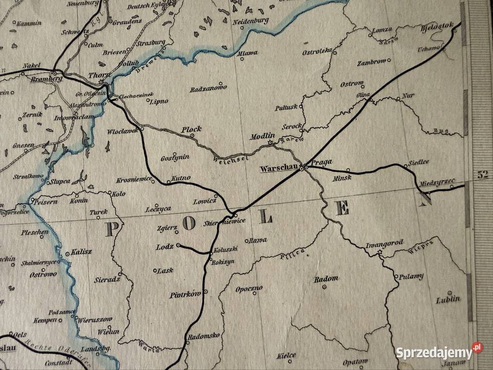 Historyczna Mapa Kolejowa 1869 Polska Niemcy Czerwionka-Leszczyny sprzedam