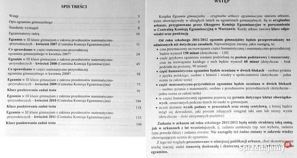 Egzamin Gimnazjalny Blok matematyczno lubelskie Chełm sprzedam