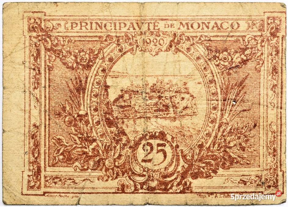 MONAKO 1920P125 centimes brązowy RZADKI pomorskie Człuchów