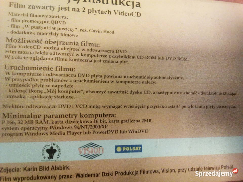 W pustyni i w puszczy VideoCD 2 płyty mazowieckie Warszawa