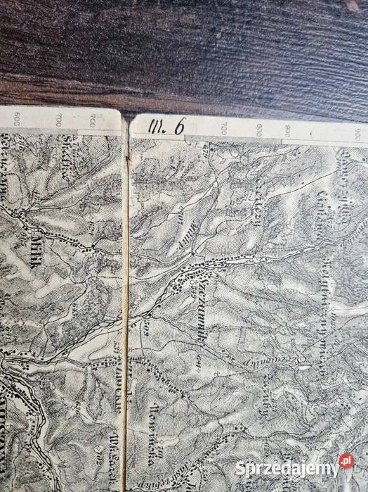 Przedwojenna mapa BartfeldMuszyna 175000 Olsztyn